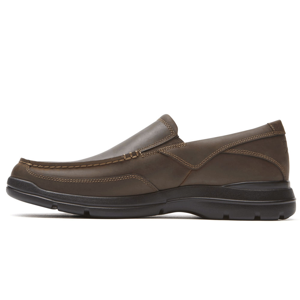 Sapato Vela Rockport Homem Marrom Escuro - Junction Point - 39257ZLYT